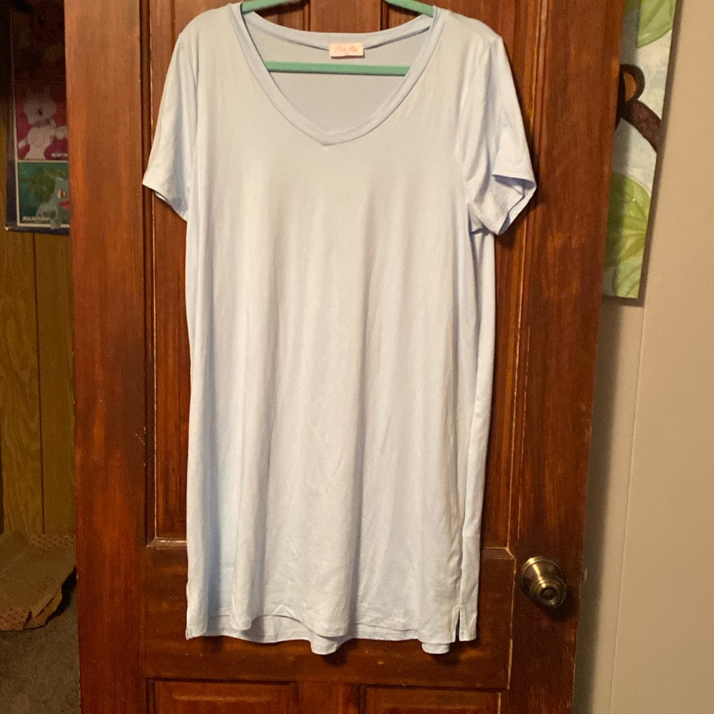 Pink lily blue t-shirt Dress